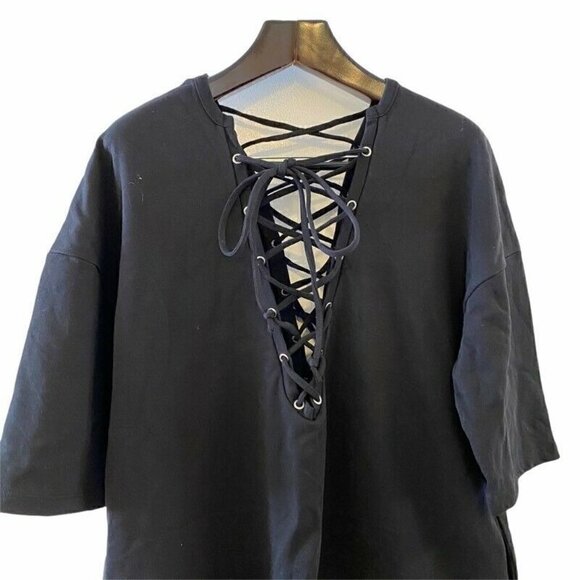 NEW ASOS Shift Dress Black V Neck Short Sleeve 10 - Picture 2 of 9